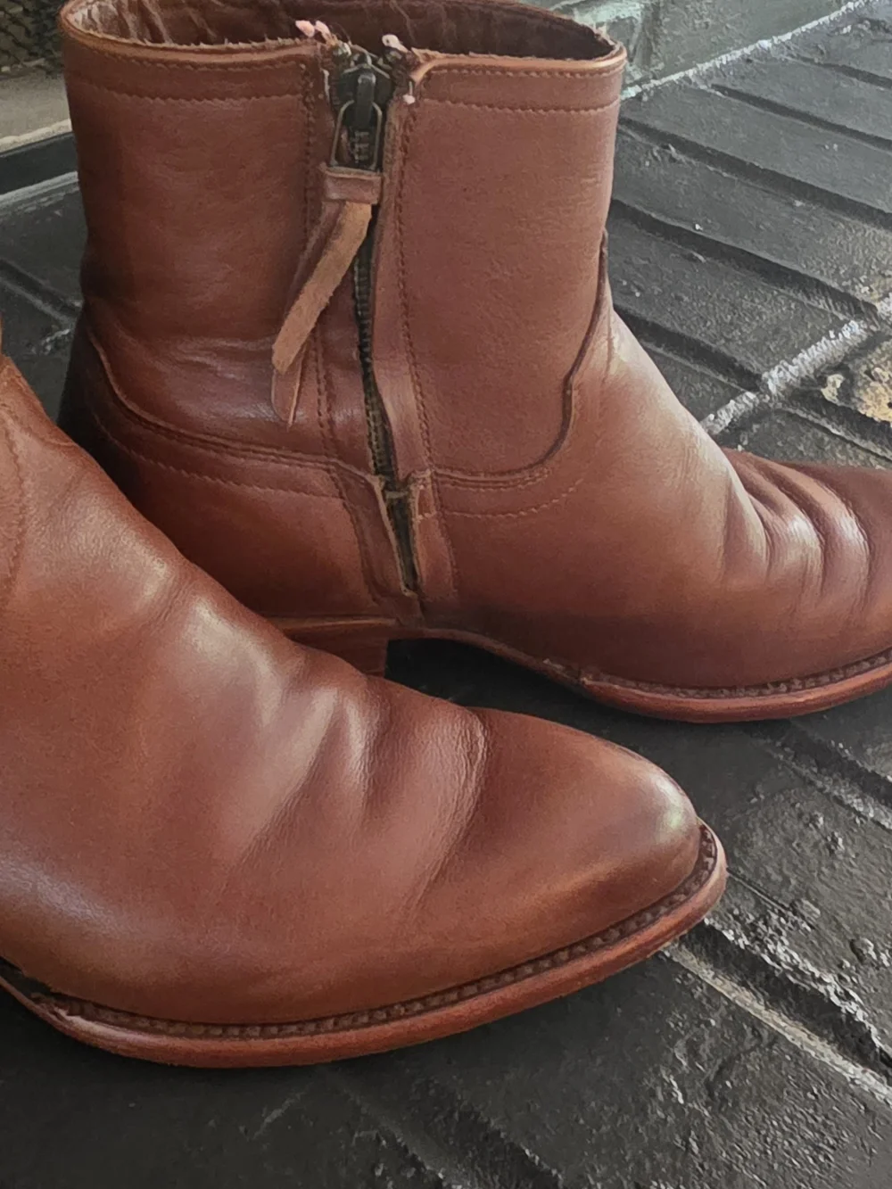 Tecovas Brown Leather Women's Ankle Booties 8